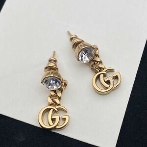 Gold GG Crystal Drop Earrings